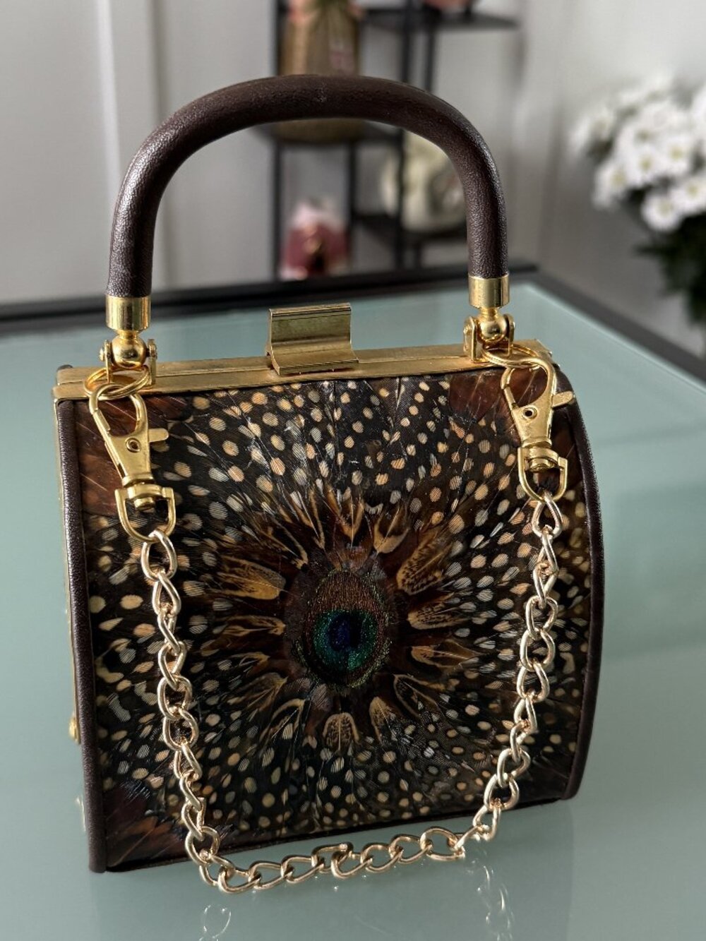 Comeco Clatch Women's Peacock Feather Purse Evening clutch